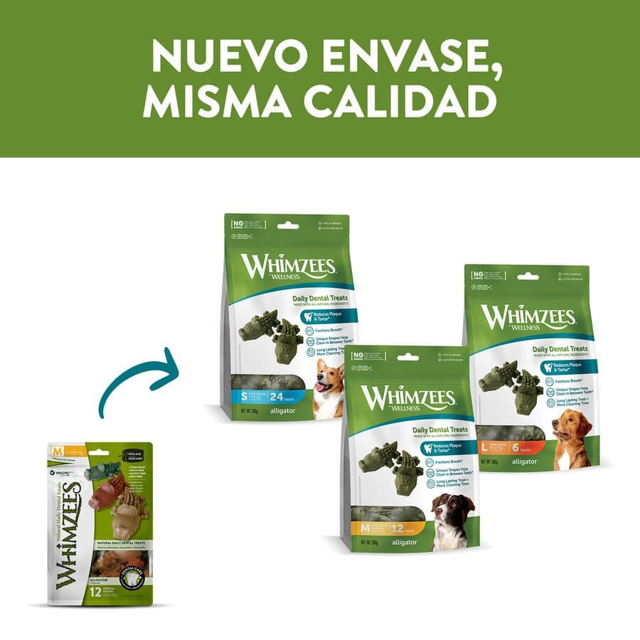 24 barritas Whimzees Snacks Dentales Cocodrilo para perros de razas peque&ntilde;as, , large indicador imagen numero 3